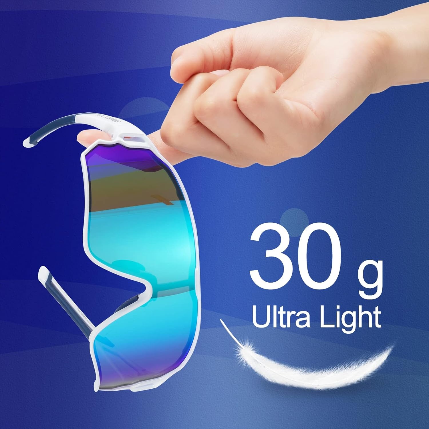 image:imageROCKBROS Polarized Sunglasses UV Protection for Women Men Cycling SunglassesWhite Blue