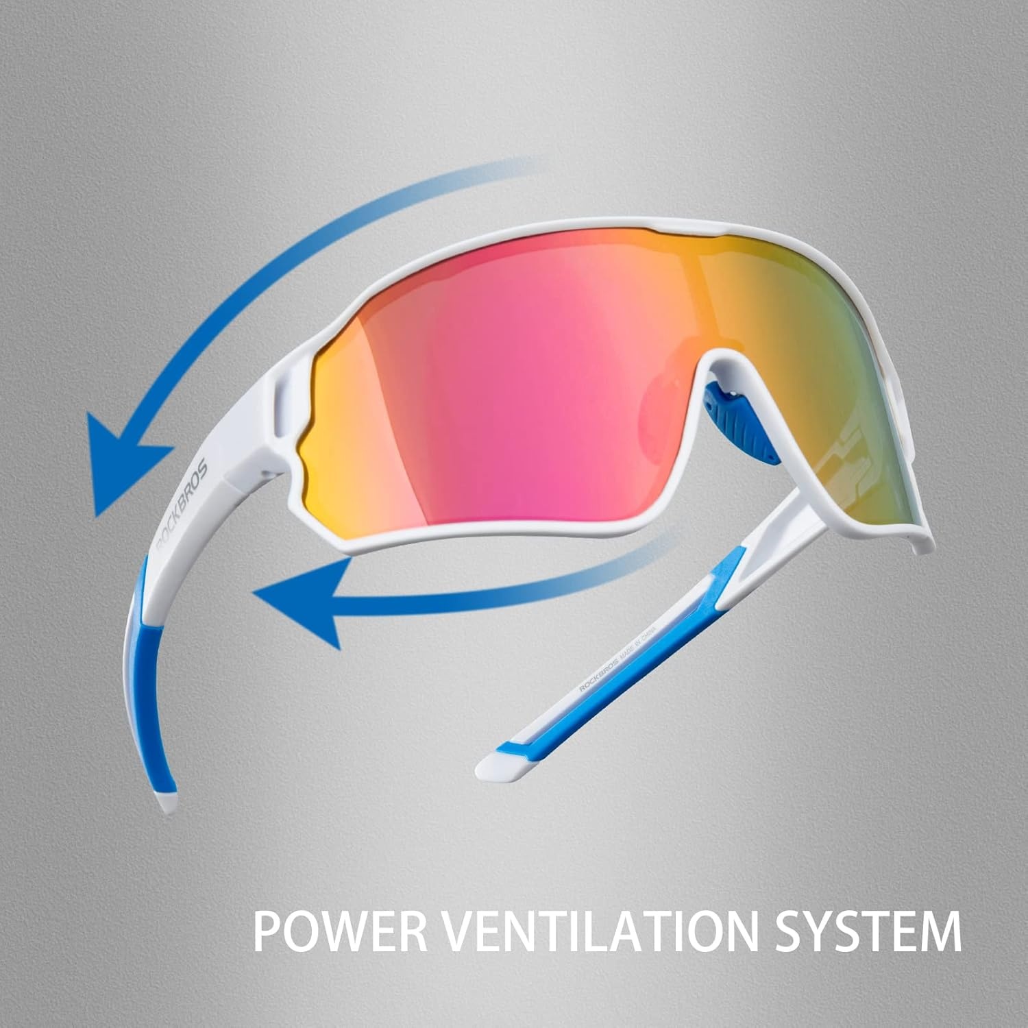 image:imageROCKBROS Polarized Sunglasses UV Protection for Women Men Cycling SunglassesWhite Pink