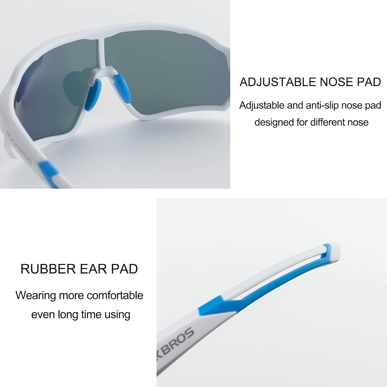image:imageROCKBROS Polarized Sunglasses UV Protection for Women Men Cycling SunglassesWhite Pink