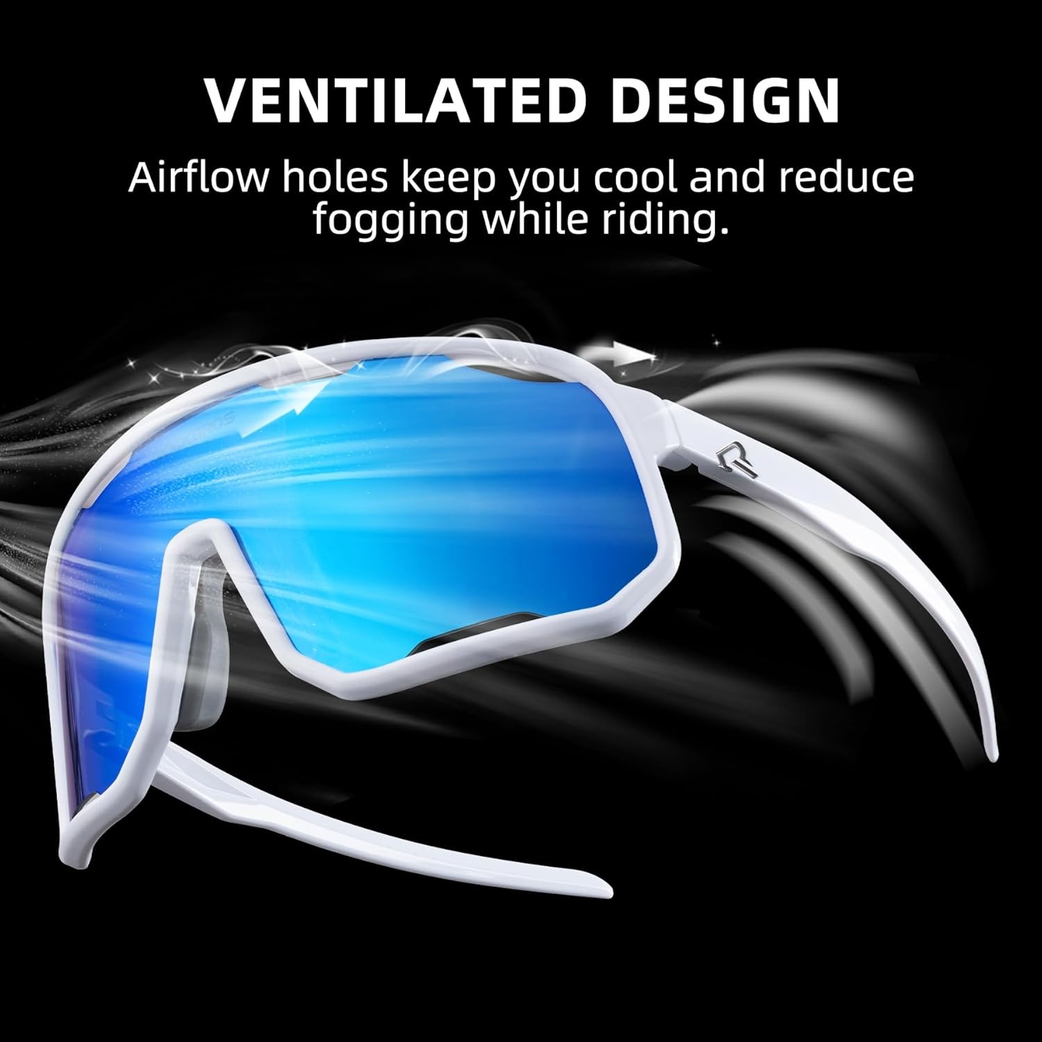 image:imageROCKBROS Polarized Sunglasses for Men Women UV400 Protection Cycling Running MTB Biking Baseball Softball Glasses 3 LensesDeep Blue