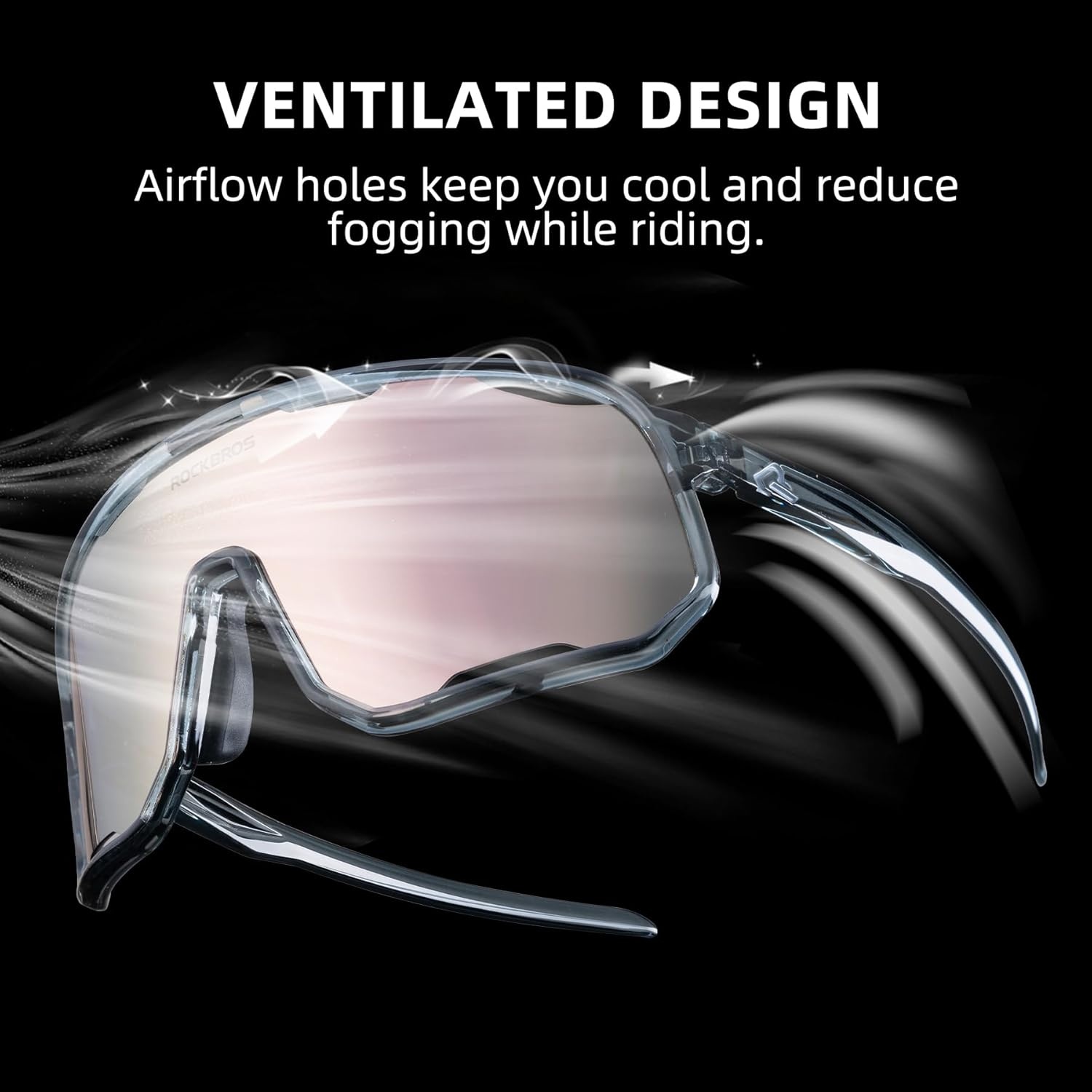image:imageROCKBROS Polarized Sunglasses for Men Women UV400 Protection Cycling Running MTB Biking Baseball Softball Glasses 3 LensesGrey
