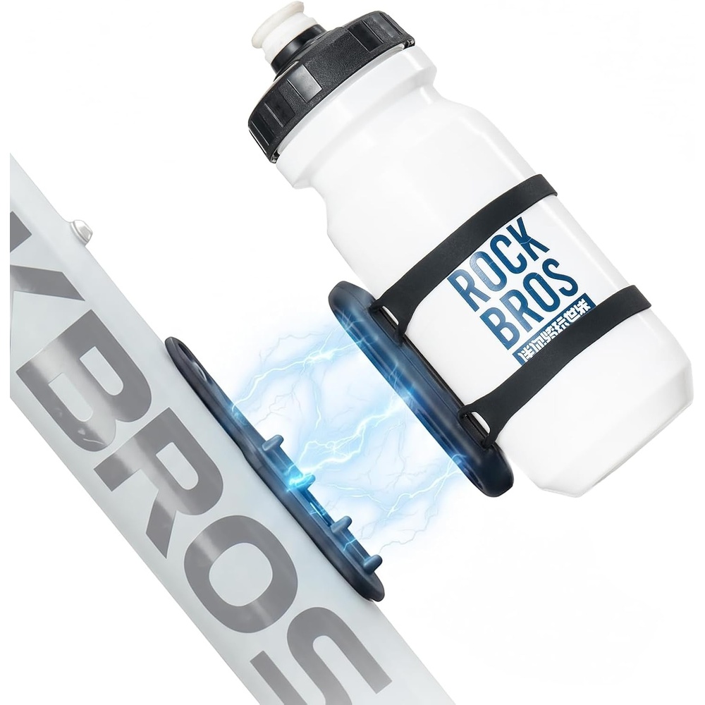 image:imageROCKBROS Bike Water Bottle Holder with Strap Magnetic Water Bottle Holder for Bike Bike Cup Holder for Road Mountain Folding Bike Ebike amp ScooterBlack