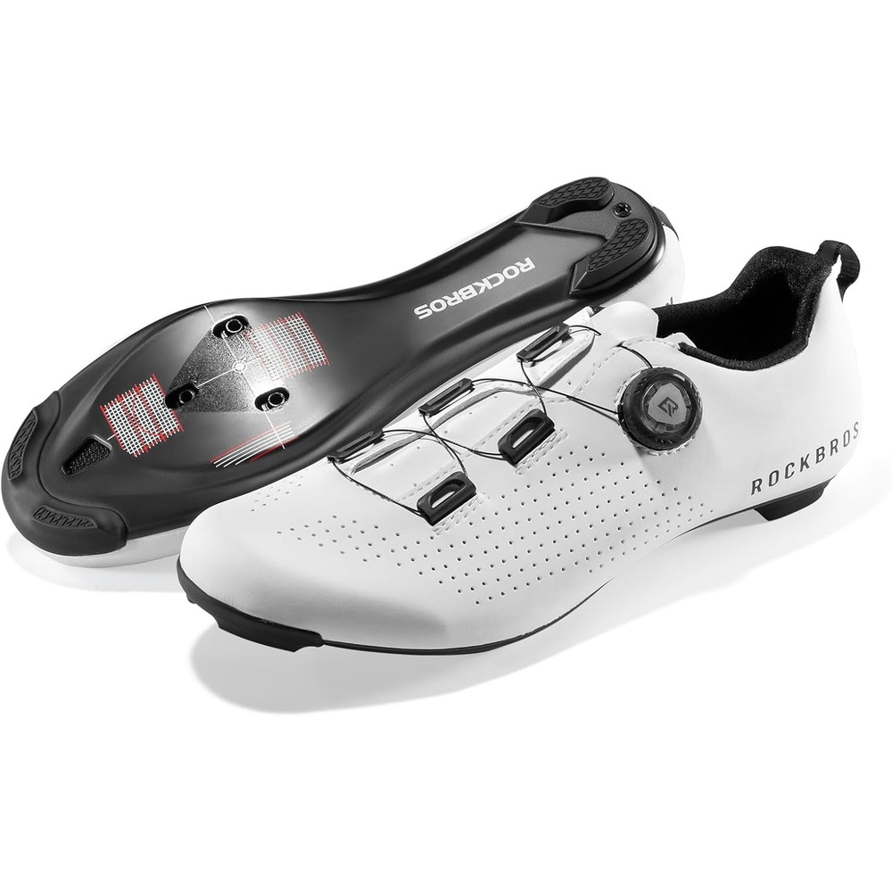 image:imageROCKBROS Cycling Shoes CR5 with T500 Carbon Fiber Sole Compatible with Peloton amp Look DeltaSPD Cleats FootHugging Breathable Lightweight Road Bike Shoes for Men and Women