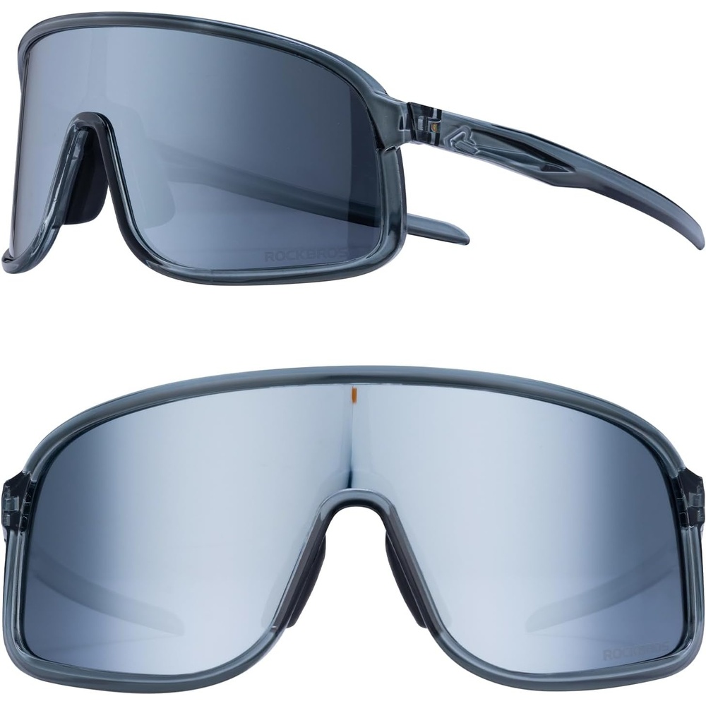 image:imageROCKBROS Polarized Cycling Glasses Baseball Sunglasses Polarized Sunglasses for Men Womens UV400 Sports SunglassesDeep Greygrey Ice