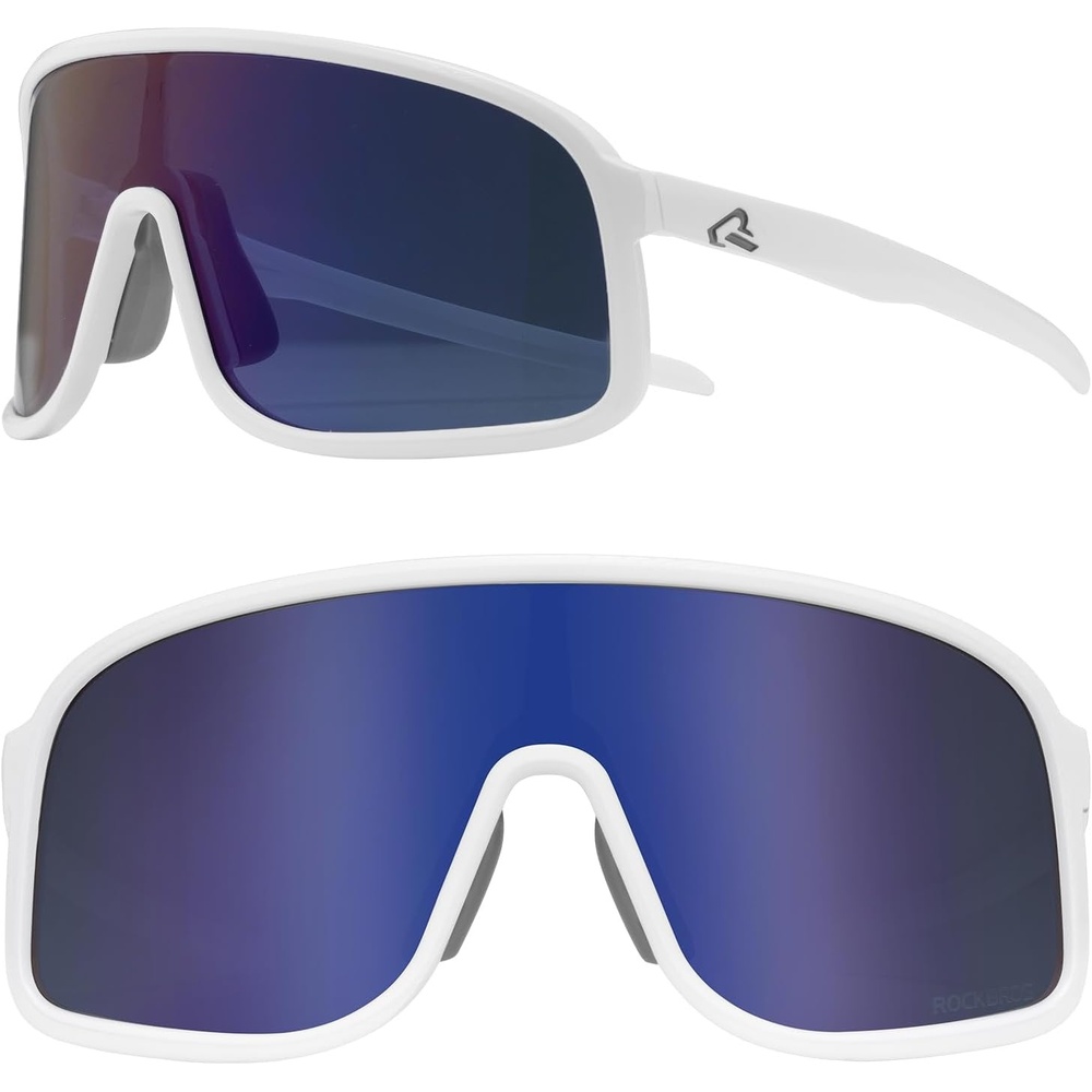 image:imageROCKBROS Polarized Cycling Glasses Baseball Sunglasses Polarized Sunglasses for Men Womens UV400 Sports SunglassesWhitepurple
