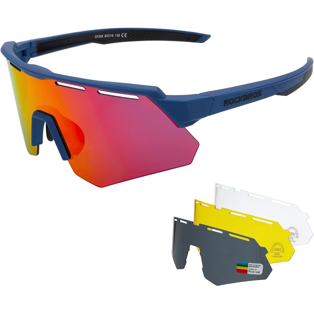image:imageROCKBROS Polarized Sports Sunglasses for Men Baseball Cycling Sunglasses UV400 Protection for Women MenBlue