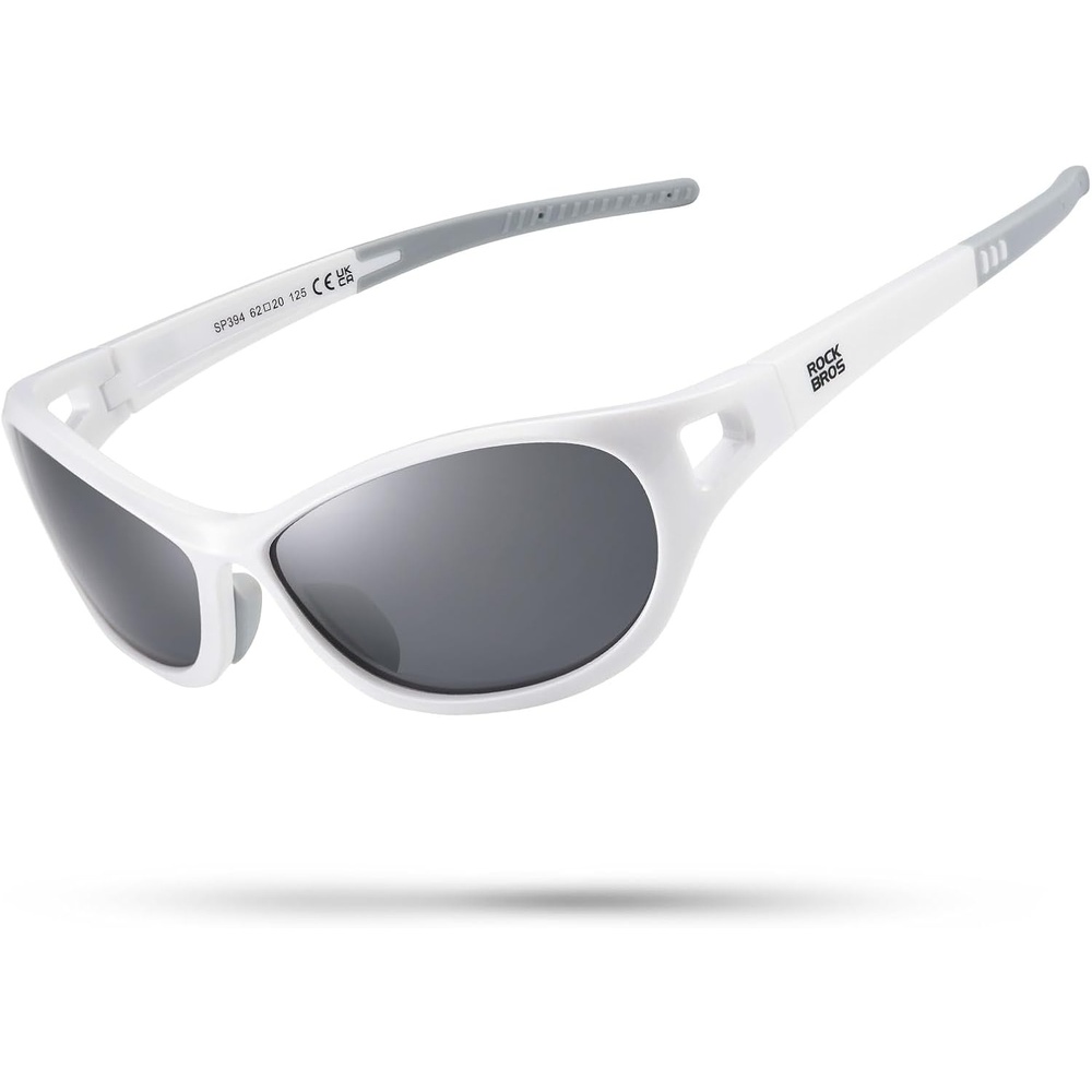 image:imageROCKBROS Polarized Sports Sunglasses for Men Women Ultralight TR90 UV400 Protection Cycling GlassesGlossy Pearl White Grey Lens