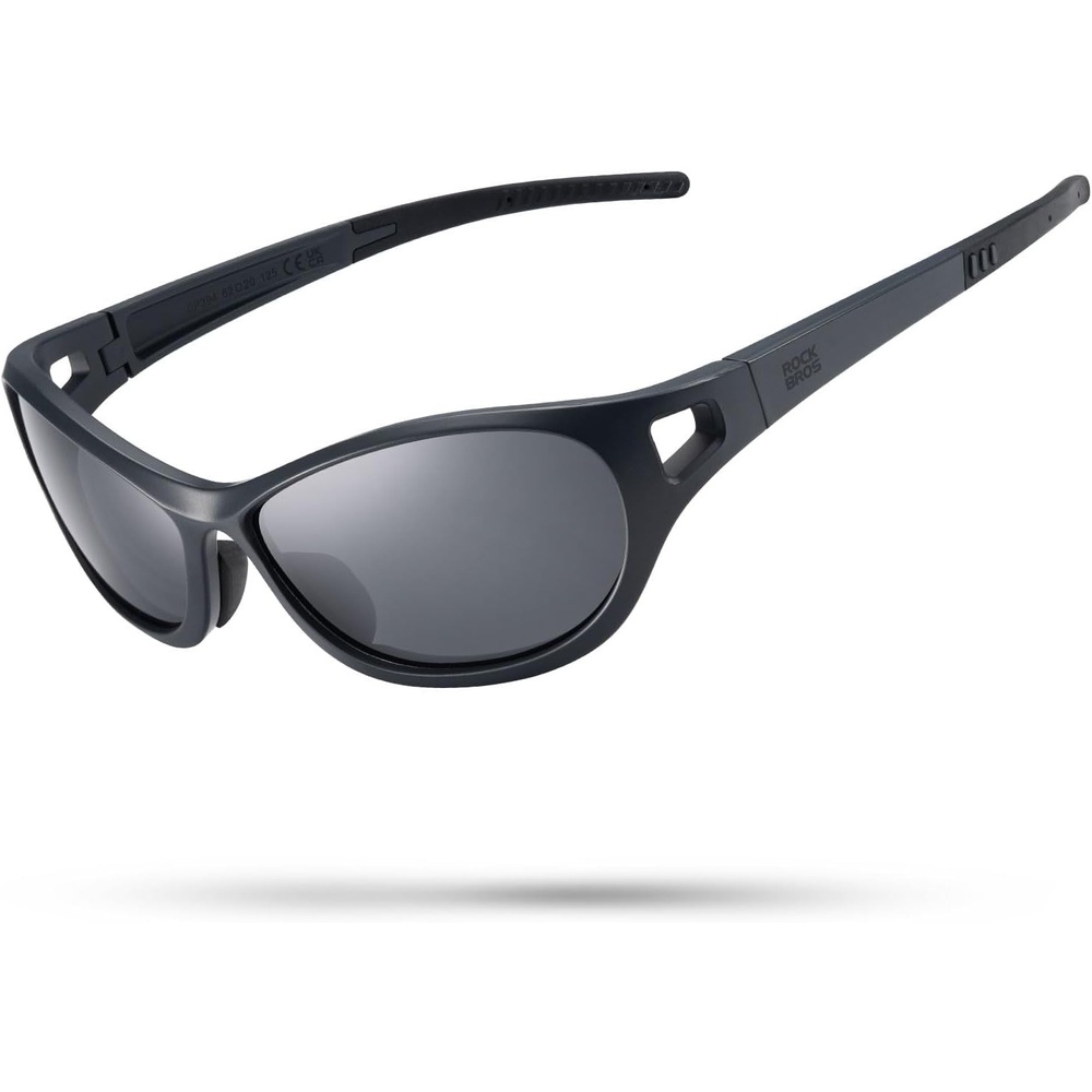 image:imageROCKBROS Polarized Sports Sunglasses for Men Women Ultralight TR90 UV400 Protection Cycling GlassesMatte Dark Blue Grey Lens