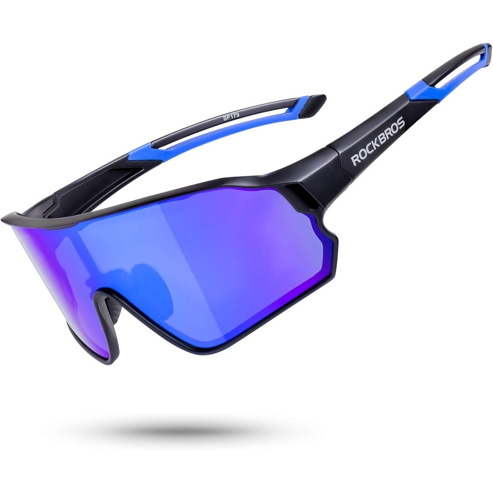 image:imageROCKBROS Polarized Sunglasses UV Protection for Women Men Cycling SunglassesBlack Blue