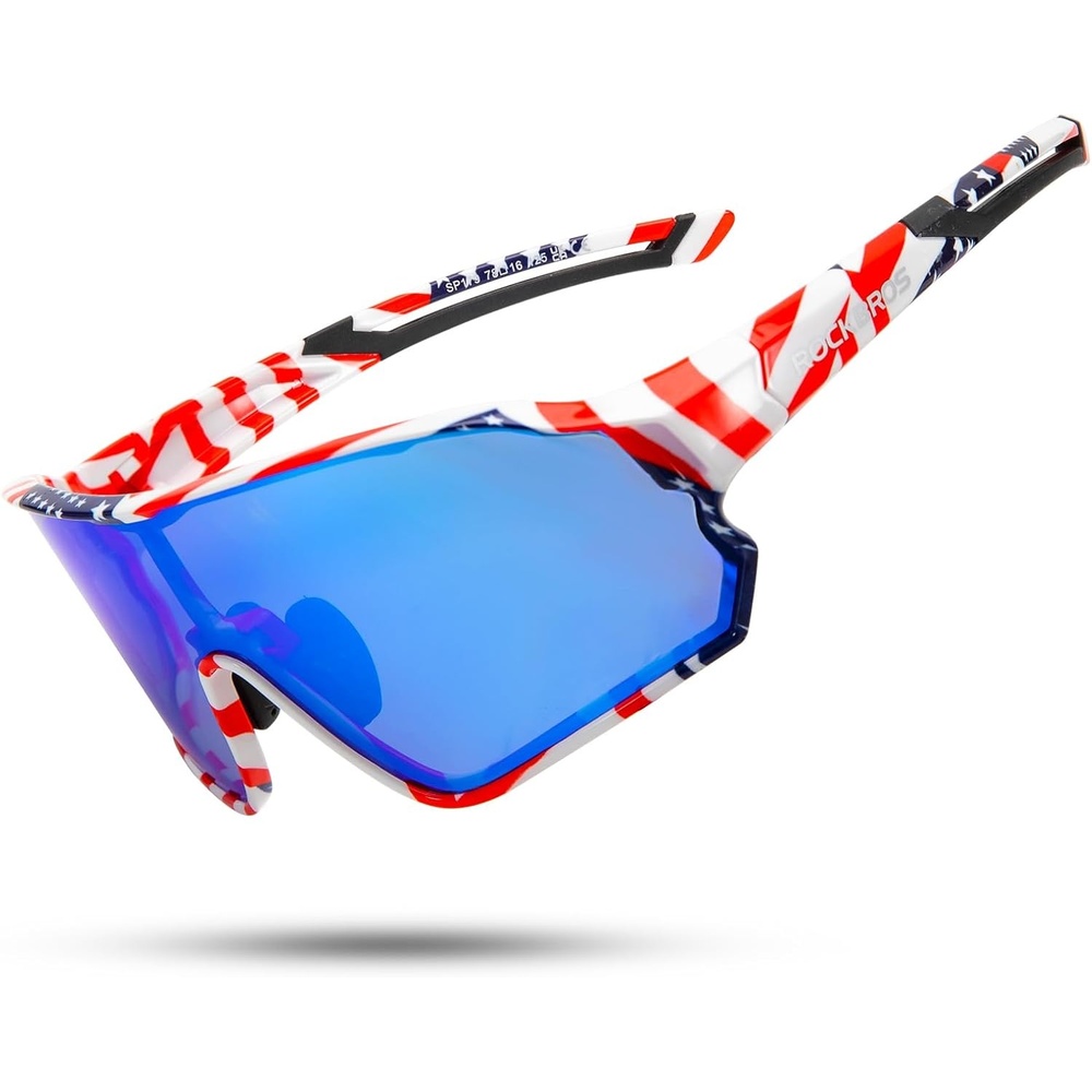 image:imageROCKBROS Polarized Sunglasses UV Protection for Women Men Cycling SunglassesUs Flagblue