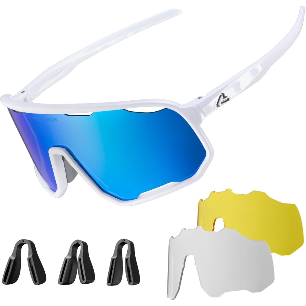 image:imageROCKBROS Polarized Sunglasses for Men Women UV400 Protection Cycling Running MTB Biking Baseball Softball Glasses 3 LensesDeep Blue
