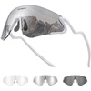 image:imageROCKBROS Photochromic Safety Glasses Transition Cycling Glasses for Men Women Sports Sunglasses for Running PickleballSilver Photochromic Lens  Matte White Frame