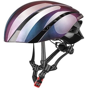 ROCKBROS Adult Bike Helmet Streamlined Aerodynamic, Comfortable Y – Shaped Strap Cycling Helmet for Larger Head Men Women Reflective Adjustable Webbing for Road & Mountain Biking(Chameleon Purple – High Gloss)