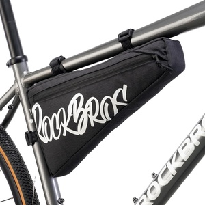 ROCKBROS Bike Frame Bag 1.9L Bike Triangle Bag Water Resistant Bike Frame Pouch Black/Blue/Red Bike Bag for Bicycles Black(Black)