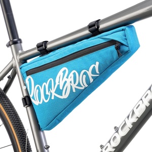 ROCKBROS Bike Frame Bag 1.9L Bike Triangle Bag Water Resistant Bike Frame Pouch Black/Blue/Red Bike Bag for Bicycles Black(Blue)