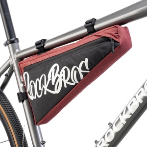 ROCKBROS Bike Frame Bag 1.9L Bike Triangle Bag Water Resistant Bike Frame Pouch Black/Blue/Red Bike Bag for Bicycles Black(Red)