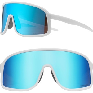 ROCKBROS Polarized Cycling Glasses Baseball Sunglasses Polarized Sunglasses for Men Womens UV400 Sports Sunglasses(White(blue))