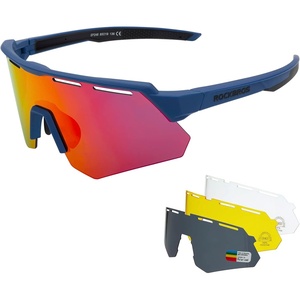 ROCKBROS Polarized Sports Sunglasses for Men Baseball Cycling Sunglasses UV400 Protection for Women Men(Blue)