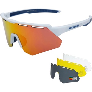 ROCKBROS Polarized Sports Sunglasses for Men Baseball Cycling Sunglasses UV400 Protection for Women Men(White)