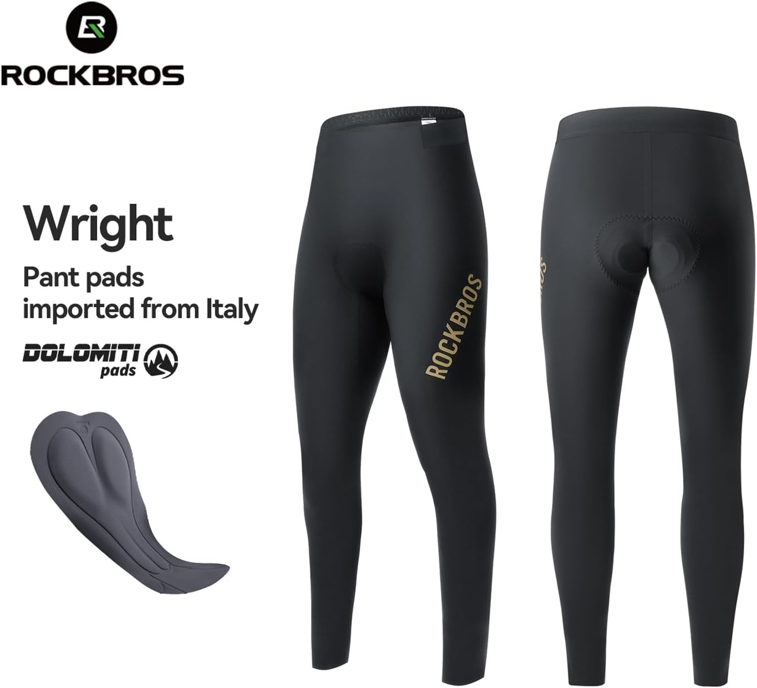 image:imageROCKBROS Cycling Pants for Men Bike Pants with Italian Padding for Outdoor Riding Road Mountain Bicycle BreathableBlack Italian Dolomiti Padding