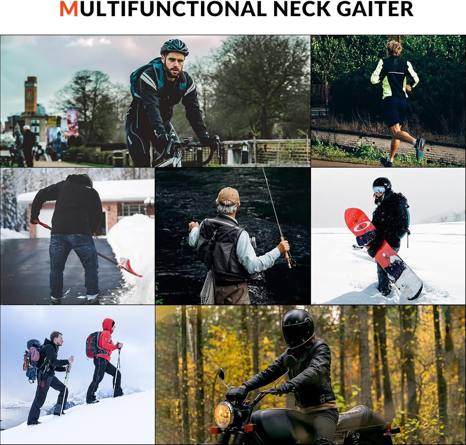 image:imageROCKBROS Neck Gaiter for Men Half Face Mask for Women Breathable Air Hole Design Suit for Ski Snowboard HuntingBlack
