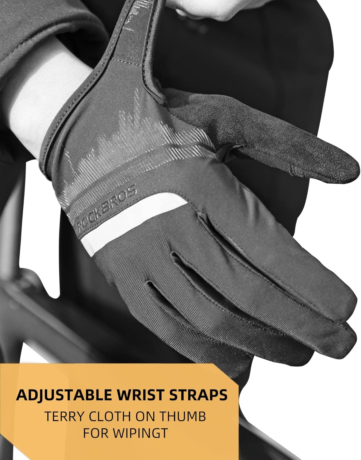 image:imageROCKBROS Touch Screen Cycling Gloves AntiSlip Breathable Full FingerAsia L US M