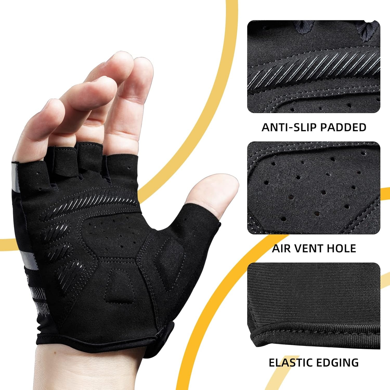 image:imageROCKBROS Touch Screen Cycling Gloves AntiSlip Breathable Full FingerAsia M US S