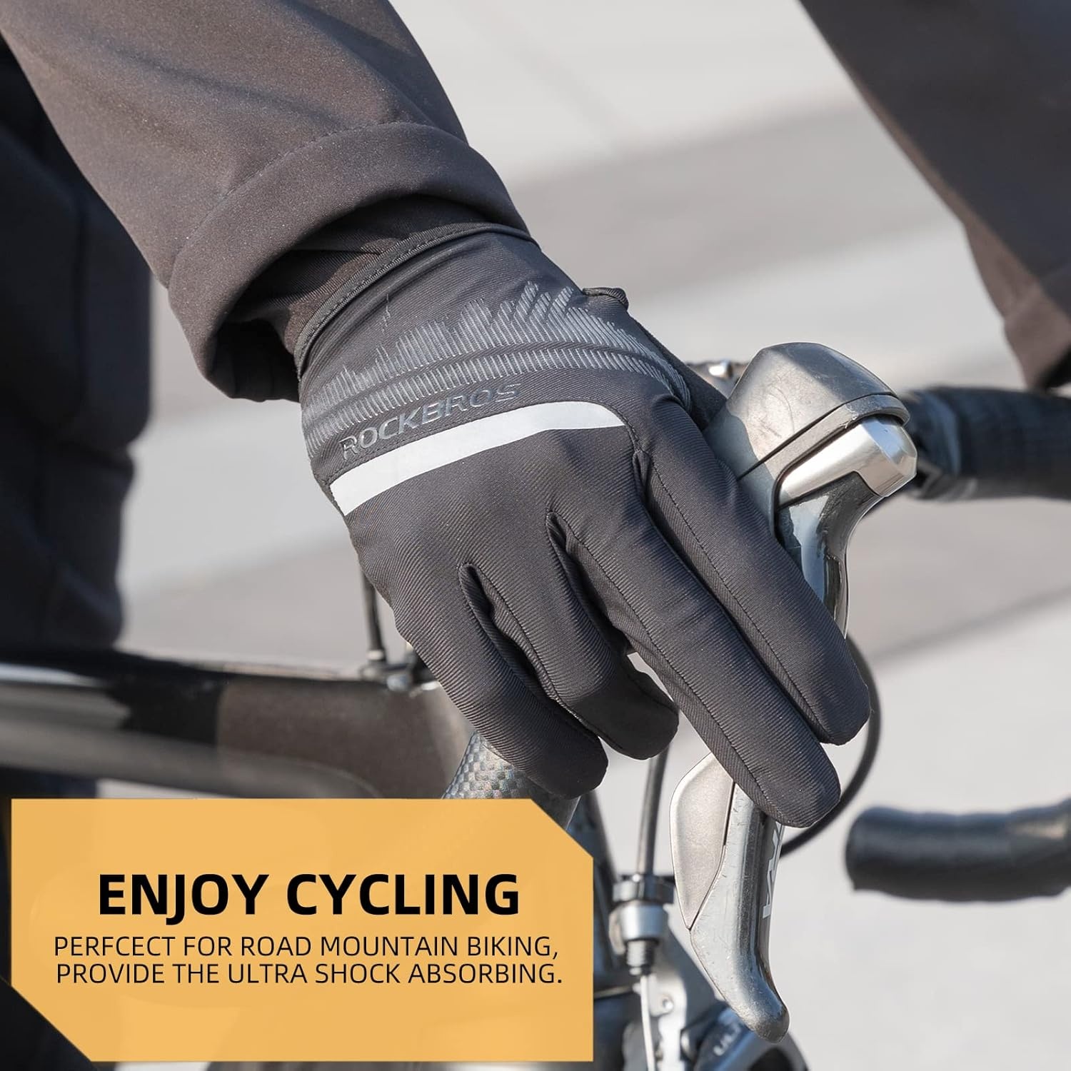 image:imageROCKBROS Touch Screen Cycling Gloves AntiSlip Breathable Full FingerAsia M US S