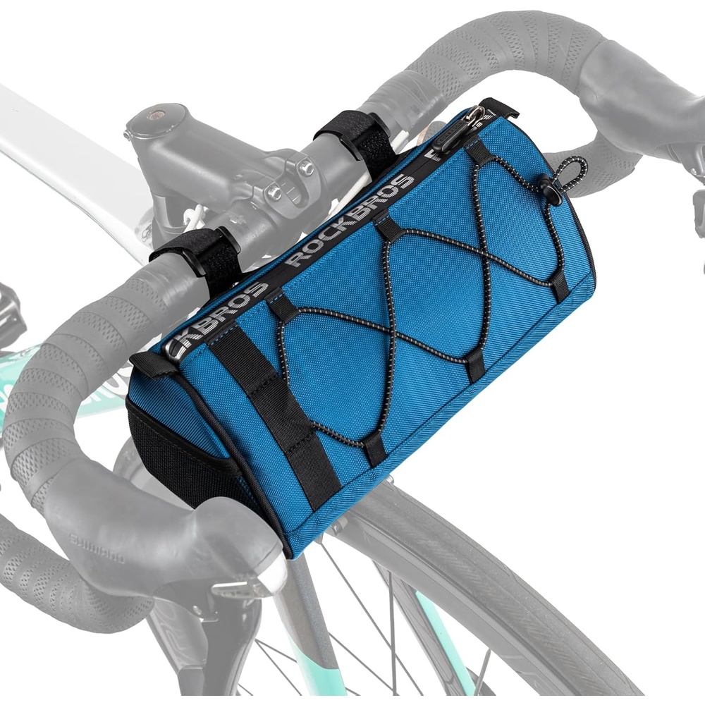 image:imageROCKBROS Bike Handlebar Bag with 15L Large Capacity Bike Bag Front Handlebar for Bicycles Reflective Bike Accessory Bags for MTB Road Bikesblue