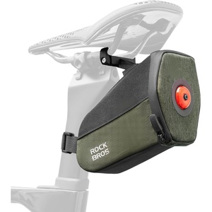 ROCKBROS Bike Saddle Bag with Tail Light Bicycle Seat Pack Lightweight Storage Bag under Bike Seat Cycling Accessories(Bracket)
