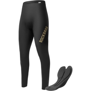 ROCKBROS Cycling Pants for Men, Bike Pants with Italian Padding for Outdoor Riding, Road Mountain Bicycle, Breathable(Black – Italian Elastic Interface Padding)