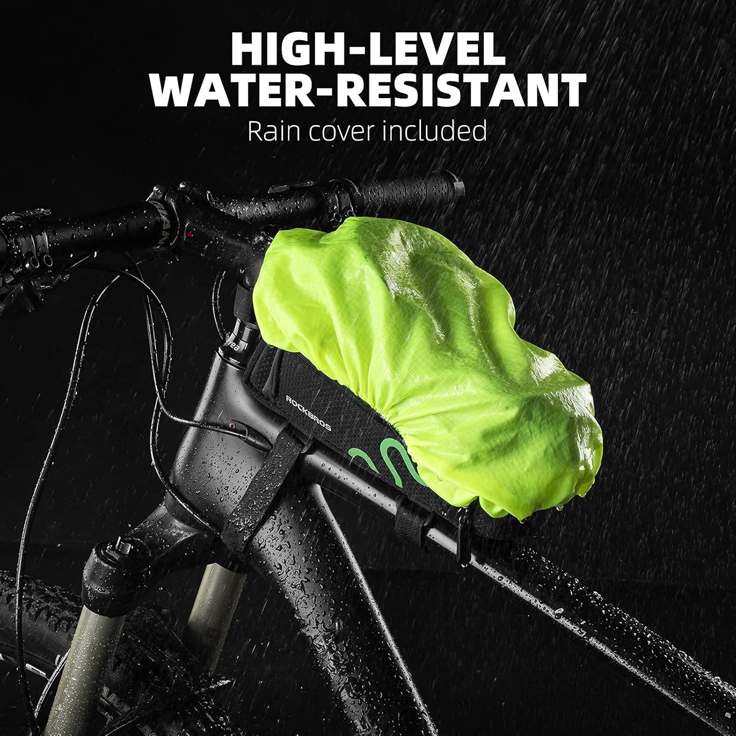 image:imageROCKBROS Bicycle Phone Holder with Side Bags Up to 2L Bike Frame Bag Bike Phone Mount Bag Bike Top Tube Bag for Cycling Mountain Road Bike Pouch Accessories Storage Bag