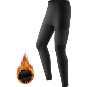 ROCKBROS Men’s Thermal Cycling Pants Padded with Pockets, Cold Weather Biking Bicycle Leggings Black
