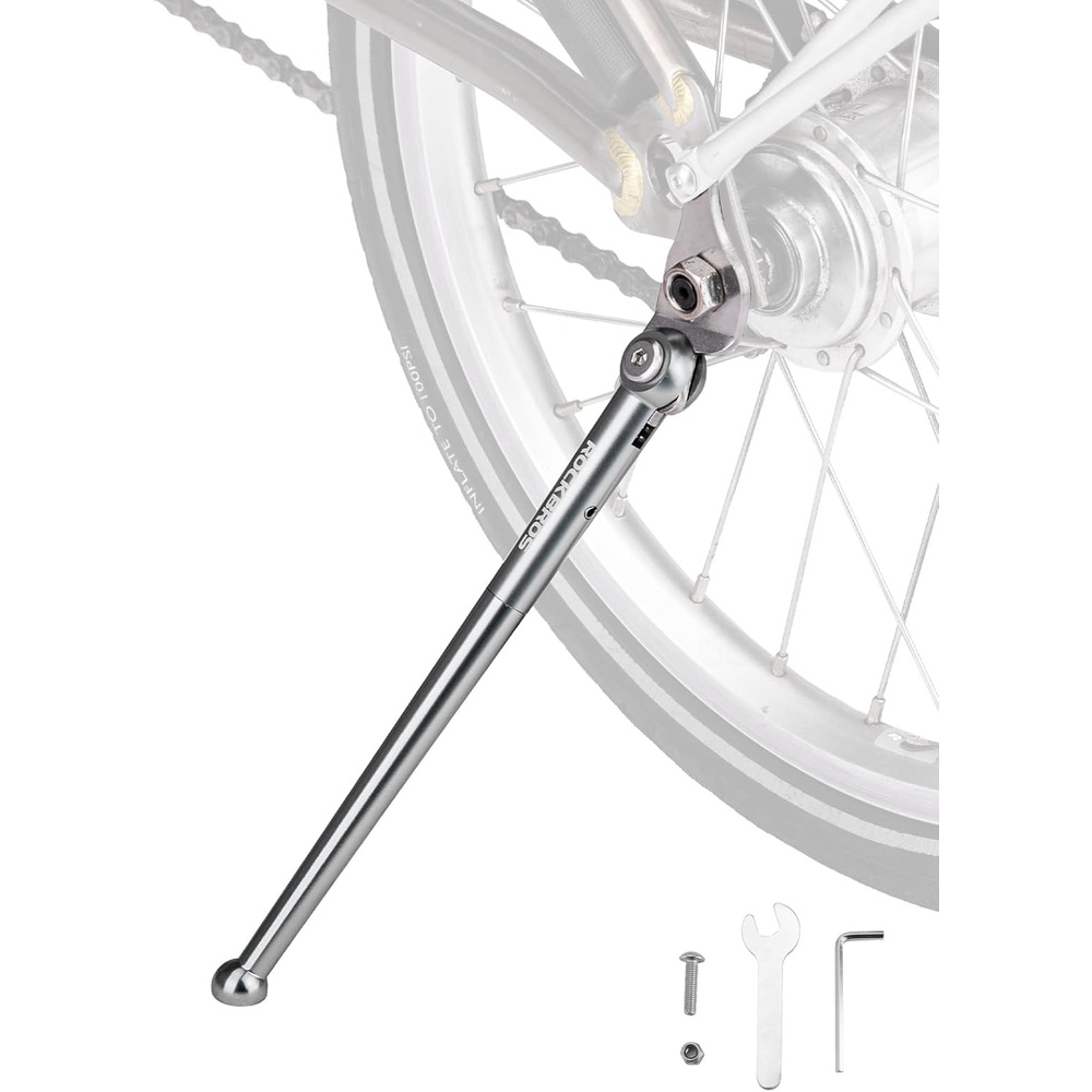 image:imageROCKBROS Bike Kickstand Bicycle Kickstands for 16 Inch Wheel Brompton Folding Bike Adjustable Center Mount Bike Stand for Mountain BikeRoad BicycleAdult BikeSports Bike Blacksilver
