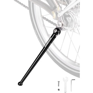 ROCKBROS Bike Kickstand Bicycle Kickstands for 16 Inch Wheel Brompton Folding Bike Adjustable Center Mount Bike Stand for Mountain Bike/Road Bicycle/Adult Bike/Sports Bike, Black(Black)