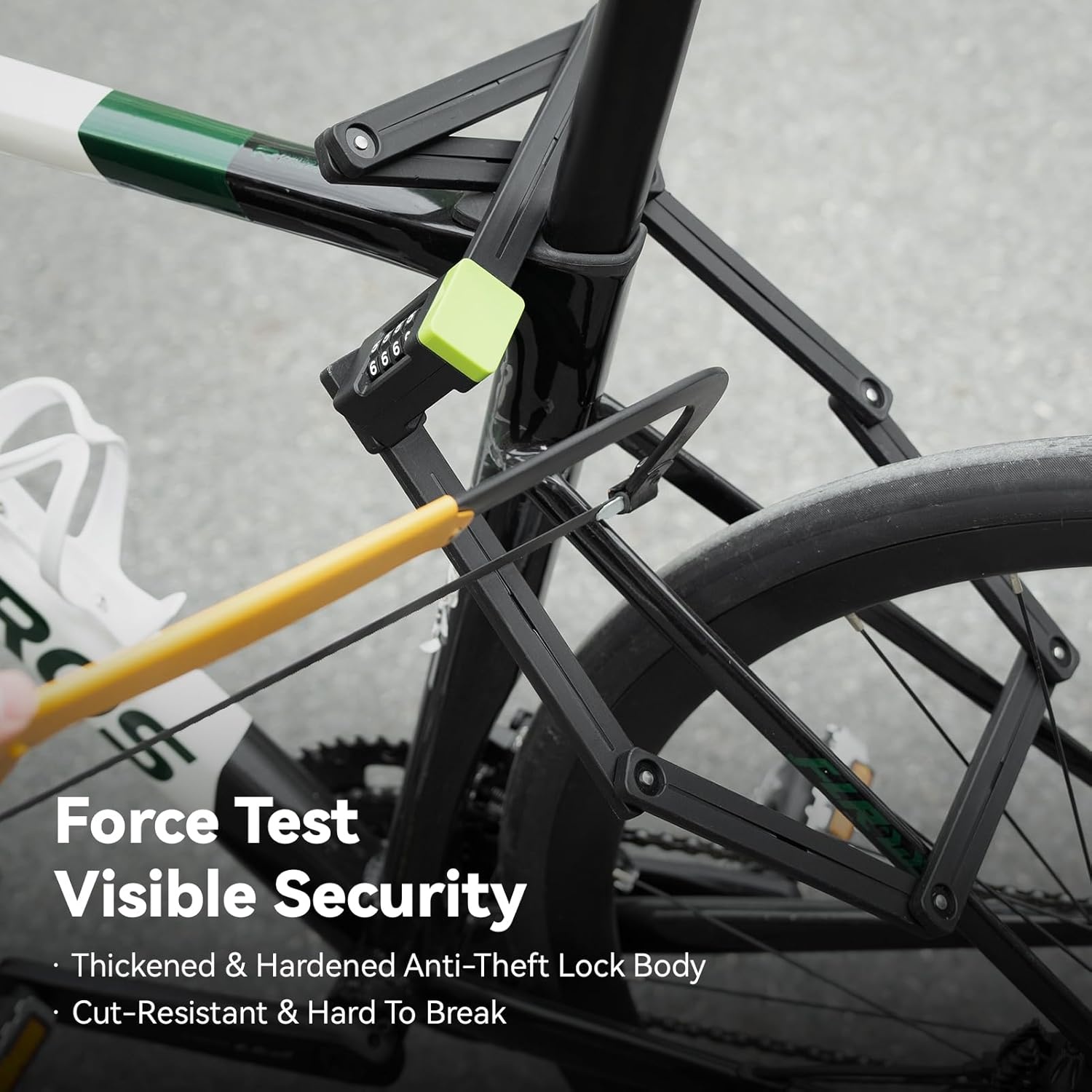 image:imageROCKBROS Folding Bike Lock Combination with Mount Bracket Kit 4Digit Combo for Bicycles Heavy Duty AntiTheft AntiCut Bicycle Lock394ft 120cm Length x 034 in 853 mm