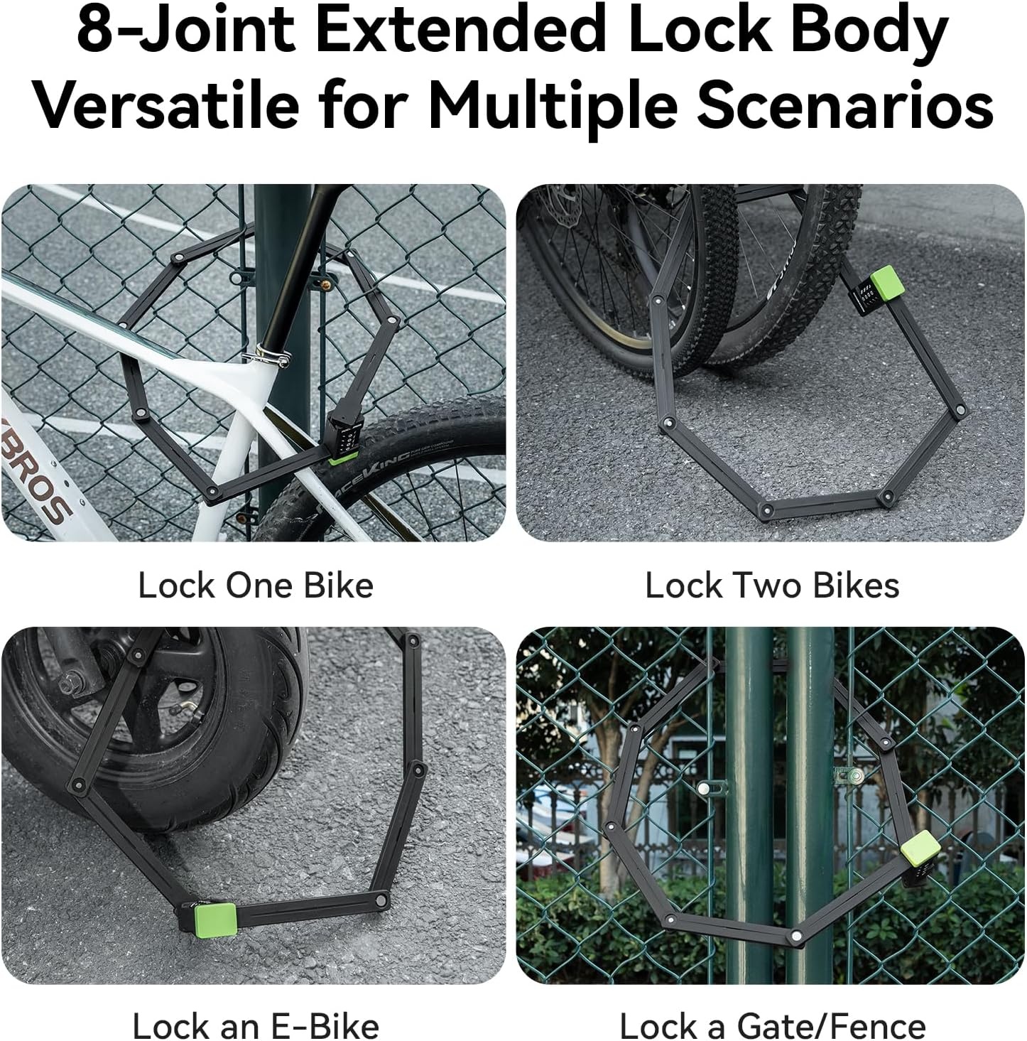 image:imageROCKBROS Folding Bike Lock Combination with Mount Bracket Kit 4Digit Combo for Bicycles Heavy Duty AntiTheft AntiCut Bicycle Lock394ft 120cm Length x 034 in 853 mm