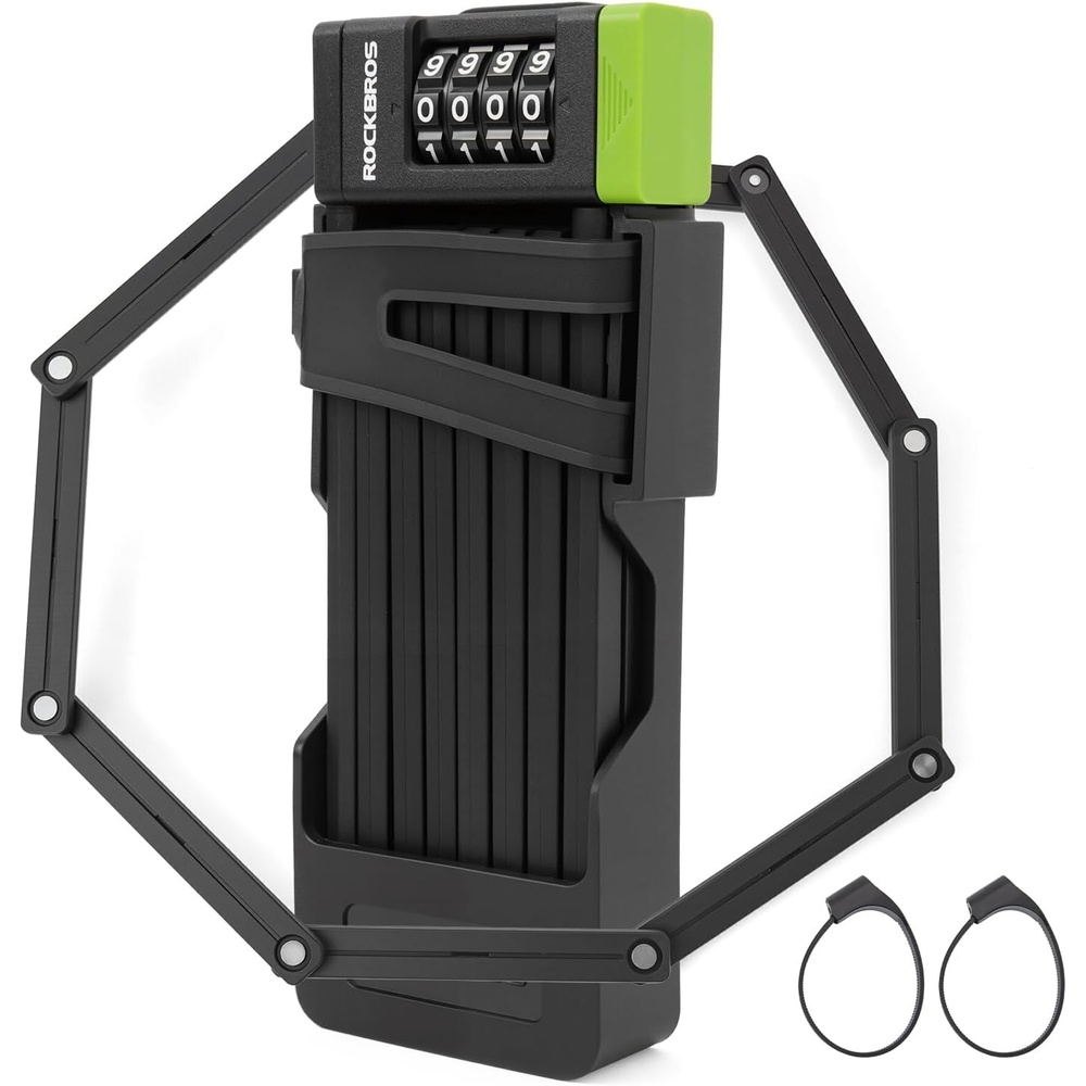image:imageROCKBROS Folding Bike Lock Combination with Mount Bracket Kit 4Digit Combo for Bicycles Heavy Duty AntiTheft AntiCut Bicycle Lock394ft 120cm Length x 034 in 853 mm