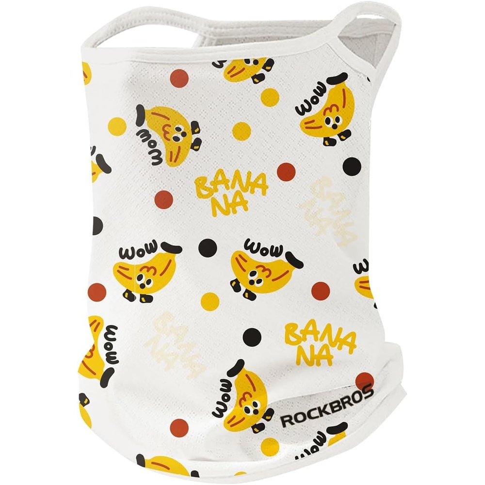 image:imageROCKBROS Kids Cooling Neck Gaiter UPF50 Face Cover with Ear Loops Summer Scarf for Boys Girls Age 712White