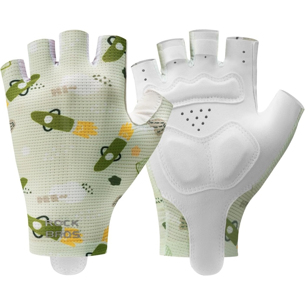 image:imageROCKBROS Kids Half Finger Cycling Gloves Non Slip Fingerless Sport Gloves Boys Girls Bike Riding Shockproof Sports GlovesGreen