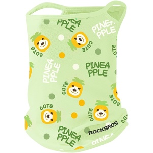 ROCKBROS Kids Cooling Neck Gaiter, UPF50+ Face Cover with Ear Loops, Summer Scarf for Boys Girls Age 7-12(Green)