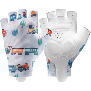 ROCKBROS Kids Half Finger Cycling Gloves Non Slip Fingerless Sport Gloves Boys Girls Bike Riding Shockproof Sports Gloves(Blue)