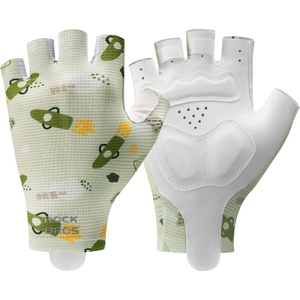 ROCKBROS Kids Half Finger Cycling Gloves Non Slip Fingerless Sport Gloves Boys Girls Bike Riding Shockproof Sports Gloves(Green)