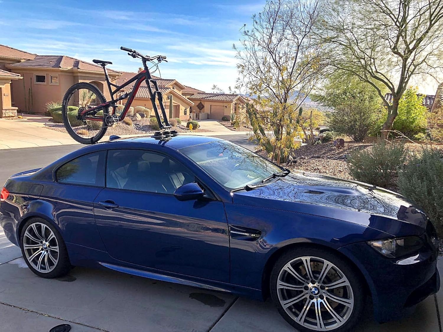 image:imageROCKBROS Suction Cup Roof Bike Rack for Car Roof Sucker Bicycle Carrier Quick Release Aluminium Alloy Roof Rack for 1 2 3 Bikes Max 2Bikes Blue1Bike Blue