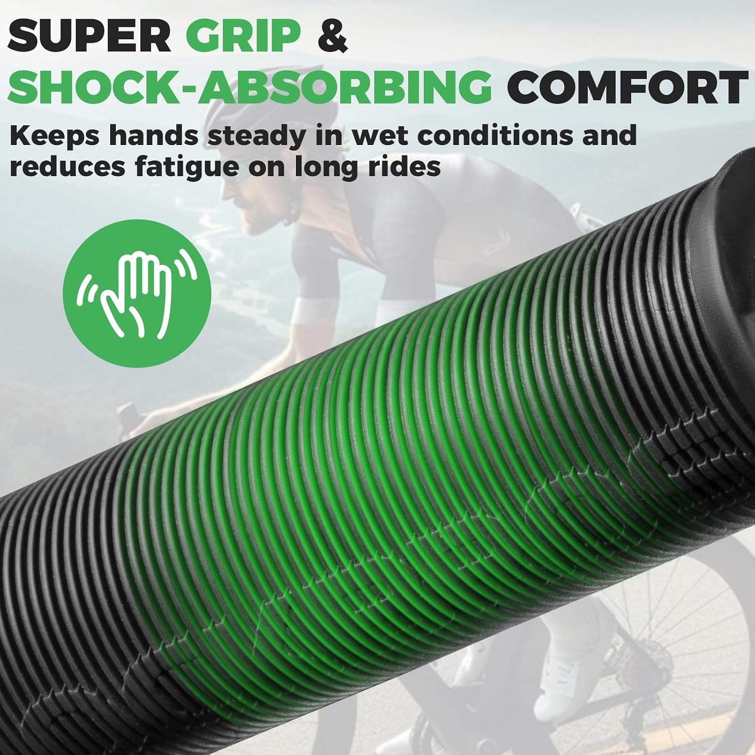 image:imageROCKBROS 2pcs Bike Handlebar Grips NonSlip Soft Cycling Grips for Mountain BMX Scooter Beach Cruiser amp Folding BikesDual LockOn