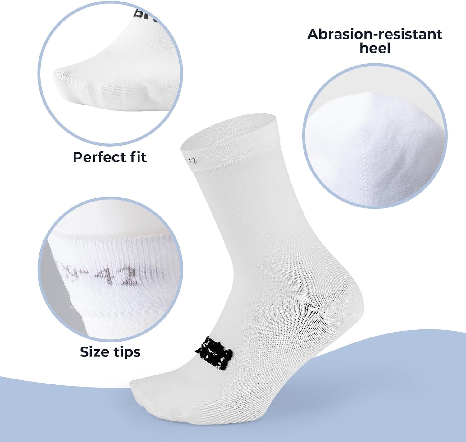 image:imageROCKBROS Athletic Socks Cycling Sock with Wearresistant Heel VNS Halloween Series Breathable Crew Socks 2 amp 3Pack2 X White
