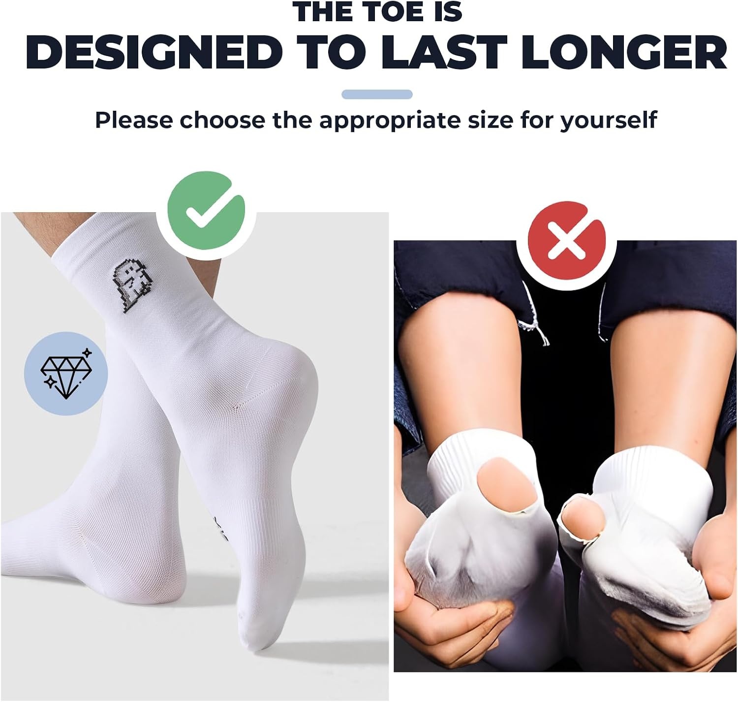 image:imageROCKBROS Athletic Socks Cycling Sock with Wearresistant Heel VNS Halloween Series Breathable Crew Socks 2 amp 3Pack2 X White