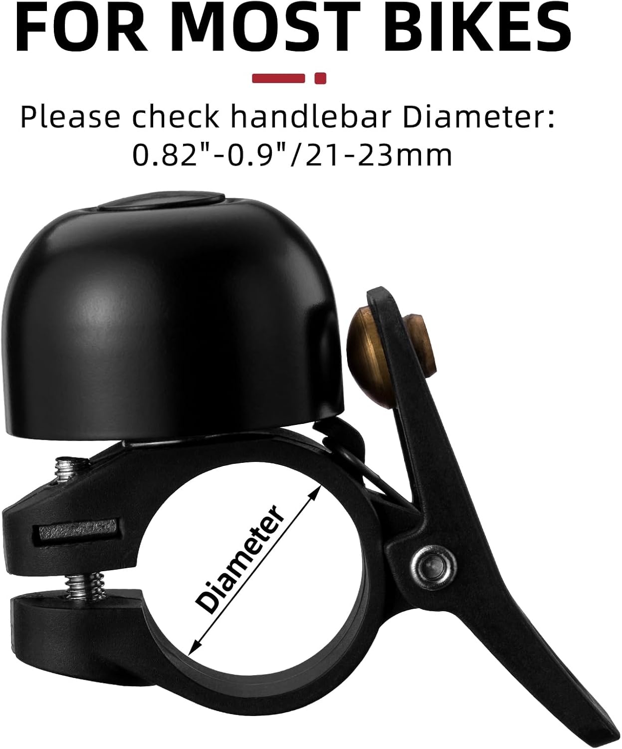 image:imageROCKBROS Bike Bell Copper Alloy Bike Bell Loud Sound Classic Bike Ring Bell for Adults for 082092123mm Handlebar DiameterBlack2