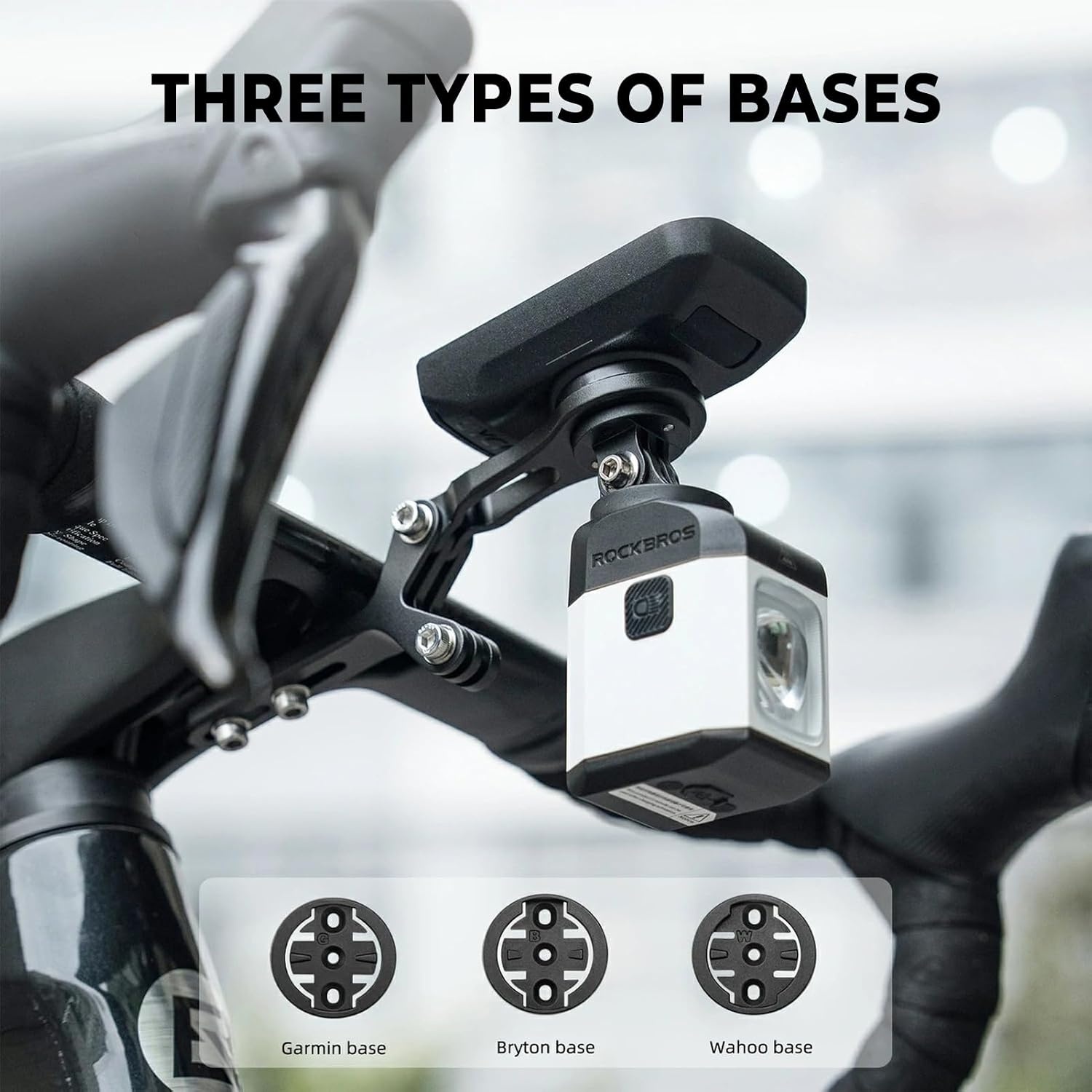 image:imageROCKBROS Bike Computer Mount Aluminum Integrated amp Angle Adjustable Bicycle Cycling OutFront Computer Mount Compatible with Garmin Bryton WahooGo Pro