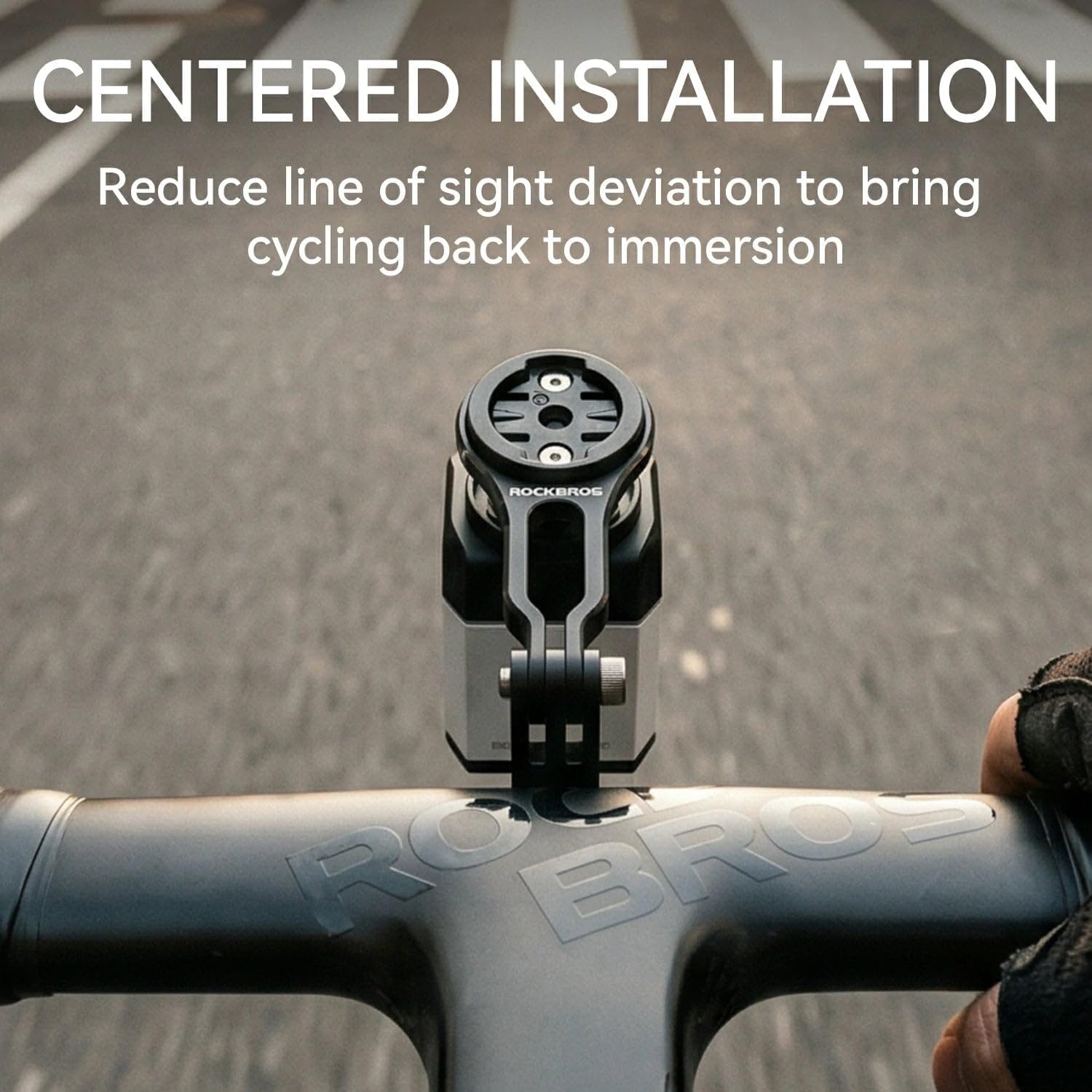 image:imageROCKBROS Bike Computer Mount Aluminum Integrated amp Angle Adjustable Bicycle Cycling OutFront Computer Mount Compatible with Garmin Bryton WahooGo Pro
